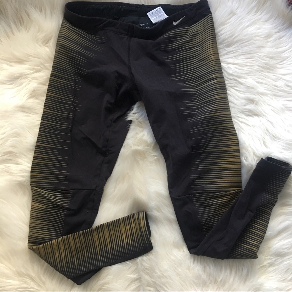 Nike drifit gold fade running pants large